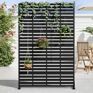 Dovelina Outdoor Freestanding Metal Privacy Screen Decorative Garden Fence - 1 of 4