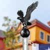 Yescom 14" Flagpole Eagle Topper Finial Ornament for Telescopic Pole Black Yard Outdoor - 2 of 4