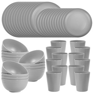 Itopfox 48-Piece Grey Wheat Straw Dinnerware Set Unbreakable Plates, Bowls, and Cups for 12, Dishwasher Safe, Perfect for Camping, BBQs & Gatherings - 1 of 4