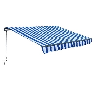Aoodor 10' x 8' x 5' Retractable Window Awning Sunshade Shelter,Polyester Fabric,with Retractable Brackets and Two Wall Bases - 1 of 4