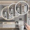 Stufurhome Round Beveled Edge 3 Colors Dimmable LED Anti-Fog Memory Wall Mount Bathroom Vanity Mirror - 3 of 4