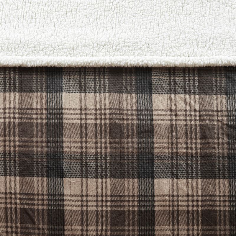 Secure Comfort Plaid Oversized Mink to Berber Heated Throw 60 x 70", 3 of 5