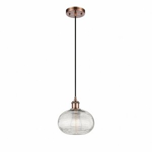 Ithaca - 1 Light Cord Hung Mini Pendant In Industrial Style-8.25 Inches Tall and 8 Inches Wide - 1 of 1