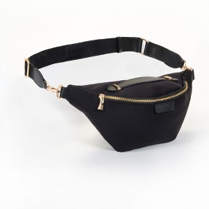 Zodaca Black Oversized Fanny Pack, Crossbody Bag with Adjustable Belt Straps Fits 42-54 Inch Waist - 1 of 4