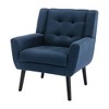 Ridstar Linen Upholstered Modern Soft Lounge Chair & Accent Chair With Arm Support And Solid Leg-Blue - 4 of 4