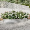 Naysaye 11.4" Tall Rectangle Raised Garedn Planter, Outdoor Garden Raised Planter Box for Flowers, Silver, 88.99"*44.68"*11.42" - 2 of 4