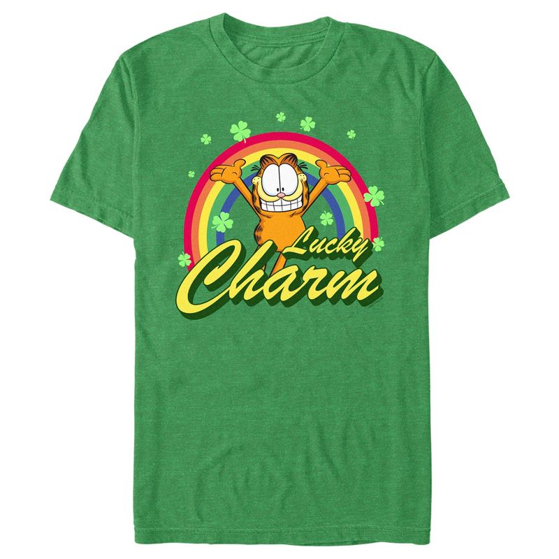 Men's Garfield St. Patrick's Day Lucky Charm T-Shirt, 1 of 5