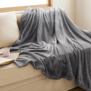 Bedsure Flannel Blanket – Solid Color Plush Throw, Ultra Soft and Fuzzy, 300GSM Lightweight Cozy Blanket for Bed or Sofa - 1 of 4