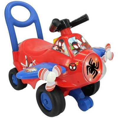 Kiddieland: Marvel Activity Plane Ride-On - Spidey - Spinning Light & Sounds