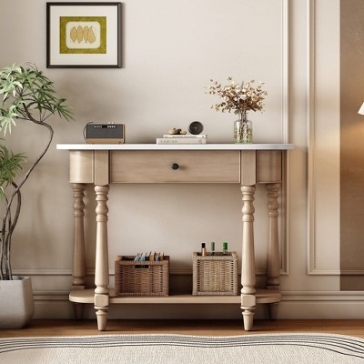 PAGED 36 inch Console Table with Top Drawer,Rustic Entryway Table with Open Shelf for Living Room,Hallway
