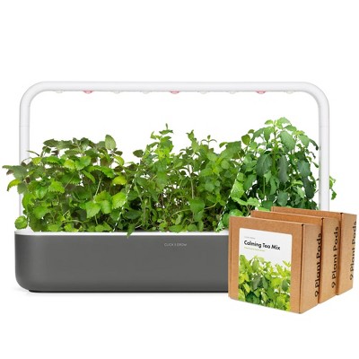 Click & Grow Indoor Herbal Tea Gardening Kit, Smart Garden 9 with Grow Light and 36 Plant Pods