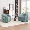 SEYNAR Modern Glam Velvet 360 Degree Swivel Accent Armchair with Tufted Back Set of 2 - 4 of 4