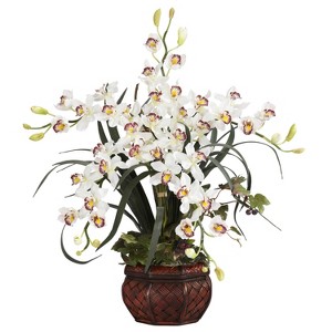 HomeStock Cymbidium with Decorative Vase Silk Arrangement - 1 of 3