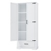 VYNXARIA Tall Bathroom Storage Cabinet, Cabinet with Two Doors and One Drawer, Adjustable Shelf, MDF Board, White - 2 of 4