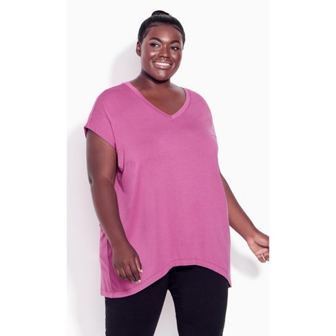 Women's Plus Size Plain Tank - Plum