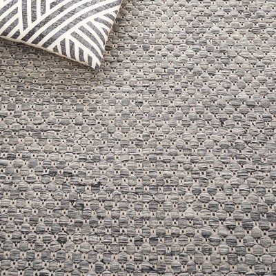 Handmade Gray Wool Rectangular Flatweave Rug, 5' x 8'