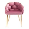 CAVINAS Velvet Accent Chair with Mid-Height Backrest and Gold Legs,Modern Upholstered Living Room Chairs,Reading Chairs for Living Room - 4 of 4
