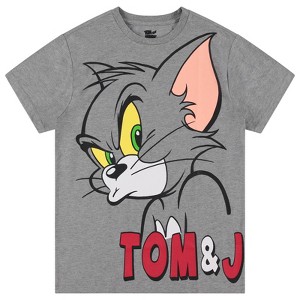 Mens Tom & Jerry Battle Shirt - Classic Hanna-Barbera Tee - Vintage Cartoon Multi Print Short Sleeve T-Shirt - 1 of 4