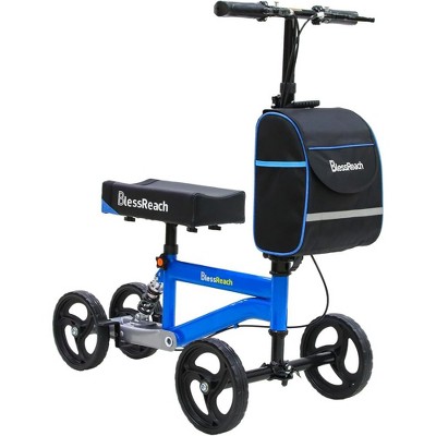 JUJABU Collapsible Knee Walker for Adults with Basket and Handbrake, Crutch Alternative for Foot, Leg & Ankle Injuries