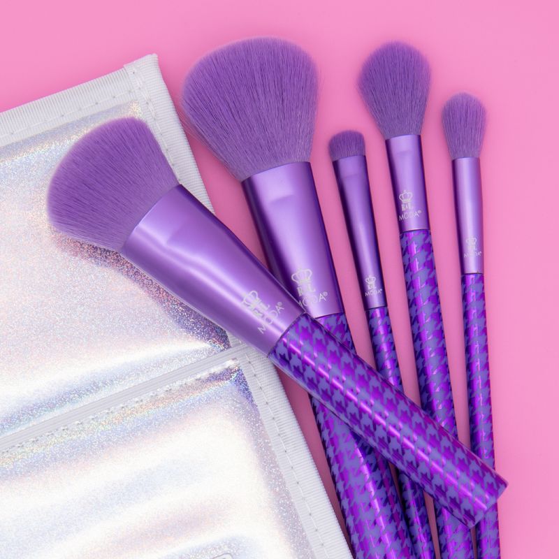 MODA Brush Keep It Classy Metallic Purple 6pc Face Flip Makeup Brush Set., 5 of 14