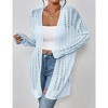 Womens Cardigan Above Knee Crochet Sweater Open Front Ribbed Long Sleeve Lightweight Sweater Longline Cardigan Cozy Fall Sweater Coats - 4 of 4