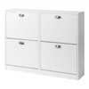 Karl Home 4 Flip Drawers White Particle Board 40.16in. W Shoe Cabinets - 2 of 4