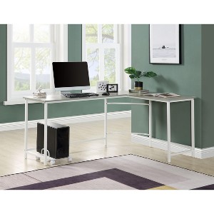 NicBex L Shaped Desk Home Office Desks 66" Morden Executive Desk Office Home Desk with 1 Flexible Computer Holder for Office - 1 of 4