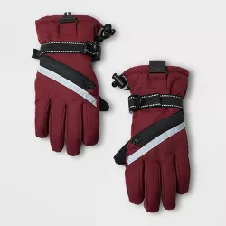 Kids' Zipper Ski Gloves - All in Motion™ Maroon