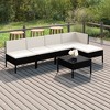vidaXL Patio Lounge Set Outdoor Sectional Sofa Set Table Poly Rattan Black - 2 of 4