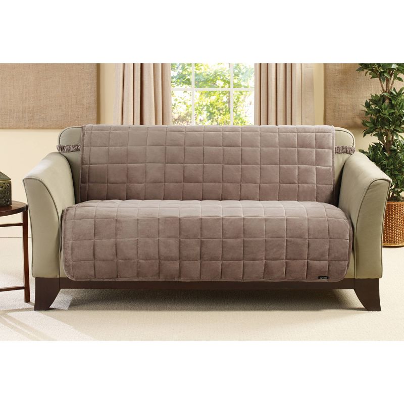 Deluxe Pet Armless Loveseat Furniture Cover Sable - Sure Fit, 1 of 4