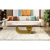 JVNOXK Modern Oval Coffee Table for Living Room, Marble Pattern Sintered Stone Coffee Tabletop with Gold Stainless Steel Base in 47.2" - 4 of 4