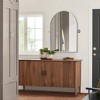 MAYEERTY Hanging Mirror Iron Right Angle Arch Black Grid 55x28x1in - 3 of 4