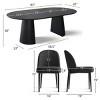 7 Piece Dining Set for 6,Black Extendable Dining Table with 6 Upholstered Armless Dining Chairs for Dining Room,Kitchen-Maison Boucle - 4 of 4