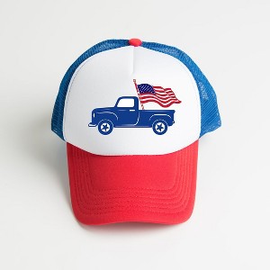 The Juniper Shop Truck With Flag Youth Foam Trucker Hat - 1 of 2