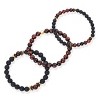 Crucible Men's Red Tiger Eye Stone with Hematite, Lava and Wood Bead Stretch Bracelets - 3 of 4