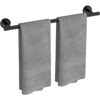 Ushower Matte Black Towel Bar, 24-inch Towel Rack For Bathroom Wall ...