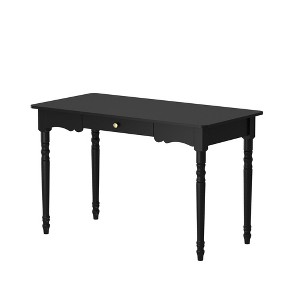 FUFU&GAGA Black Dining Table,Rounded Corners, Storage Drawer for Kitchen & Dining Rooms - 1 of 4