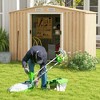 Costway 8 × 6 FT Outdoor Storage Shed Galvanized Steel Shed with Base Floor Wood Grain - 2 of 4