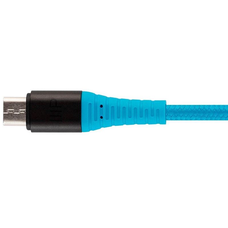 Monoprice USB 2.0 Micro B to Type A Charge and Sync Cable - 6 Feet - Blue | Durable, Kevlar-Reinforced Nylon-Braid - AtlasFlex Series, 5 of 7