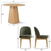 3-Piece Modern Round Dining Table Set, 35" Dining Table with 2 Upholstered Armless Dining Chairs for Small Dining Room, Kitchen-Maison Boucle - 4 of 4