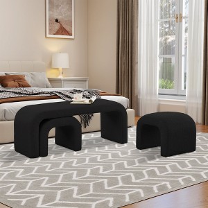 Hrinhom 43.5"W 3-Piece Modern Bedroom Ottoman Bench,Modern Nesting Bench Set - 1 of 4