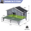 Sandinrayli Outdoor Feral Cat House, Large Wooden Outside Cat Shelter with Balcony, Gray - 4 of 4