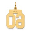 Black Bow Jewelry 14k Yellow Gold, Athletic Collection, Small Polished Number 60 Pendant - 3 of 4