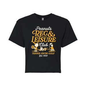 Women's - Peanuts - Rec And Leisure Club Cropped Graphic T-Shirt - 1 of 4