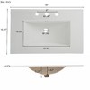 NicBex Modern Freestanding Vanity Cabinet with Tempered Blurred Glass Doors, Industrial Bathroom Vanity with Ceramic  Sink & Matte Black Hardware - 3 of 4
