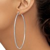 Black Bow Jewelry 2mm, Satin, Diamond Cut, XL Sterling Silver Hoops - 80mm (3 1/8 Inch) - 3 of 4