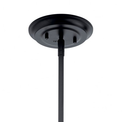 Elias Contemporary Black Glass 16" Semi-Flush Ceiling Light