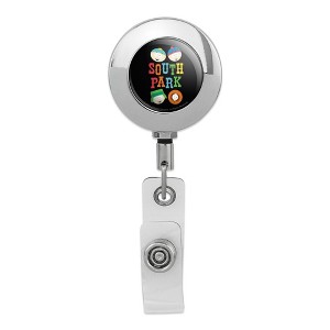 South Park Characters Logo Metal Chrome Badge ID Card Holder Clip - 1 of 3