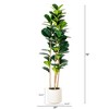 Nearly Natural 6-ft Artificial Fiddle Leaf Tree in Decorative White Planter - 2 of 4