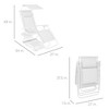 Best Choice Products Folding Zero Gravity Recliner Patio Lounge Chair w/ Canopy Shade, Headrest, Tray - 2 of 4